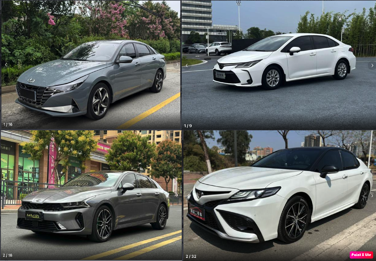 Hyundai Elantra дата первой регистрации 2022 пробег 42 тыс ДВС 1.5 Цена с доставкой в регионы под ключ, с учетом оплаты комиссии Банка за перевод в Китай 1 581 487,0 р. ( аналог в наличии в России 2 300 000.0) Kia K5 GT-Line дата первой регистрации 2021 пробег 68 тыс ДВС 2.0 Цена с доставкой в регионы под ключ, с учетом оплаты комиссии Банка за перевод в Китай 2 302 987,0 р. ( аналог в наличии в России 2 800 000.0) Kia K3 дата первой регистрации 2021 пробег 54 тыс ДВС 1.5 Цена с доставкой в регионы под ключ, с учетом оплаты комиссии Банка за перевод в Китай 1 489 032,0 р. ( аналог в наличии в России 2 300 000.0) Toyota Camry дата первой регистрации 2022 пробег 72 тыс ДВС 2.0 Цена с доставкой в регионы под ключ, с учетом оплаты комиссии Банка за перевод в Китай 2 573 320,0 р. ( аналог в наличии в России 3 300 000.0) Toyota Corolla дата первой регистрации 2021 пробег 61 тыс ДВС 1.5 Цена с доставкой в регионы под ключ, с учетом оплаты комиссии Банка за перевод в Китай 1 523 145,0 р. ( аналог в наличии в России 2 300 000.0)